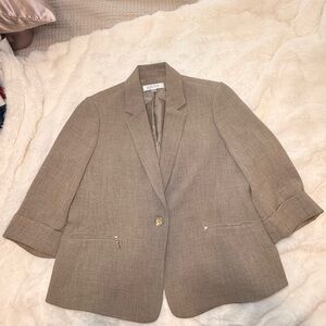 Kasper Beige Blazer with Gold Button